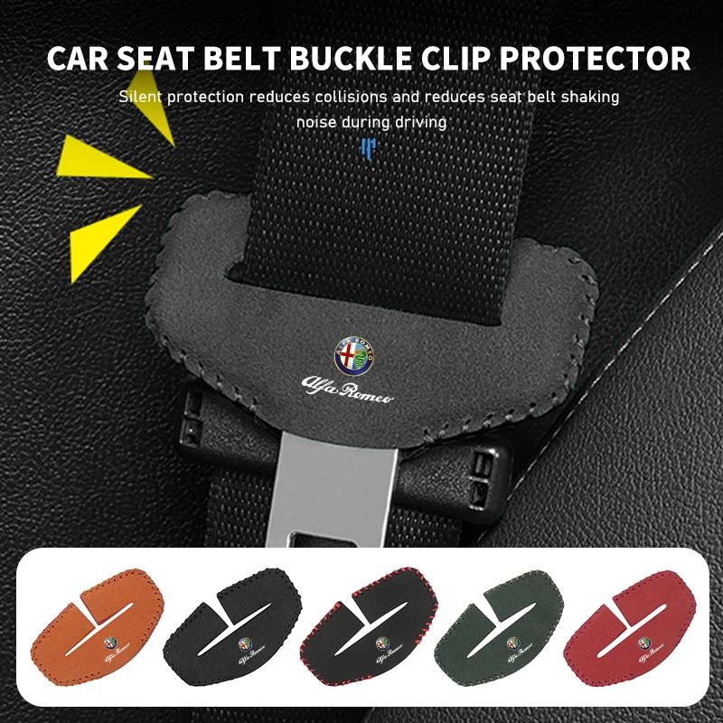 Universal Car Seat Belt Buckle Clip Protector Cover Anti-Scratch For Alfa Romeo GT Stelvio F1 Brera Volante Tonale Gloria Disco