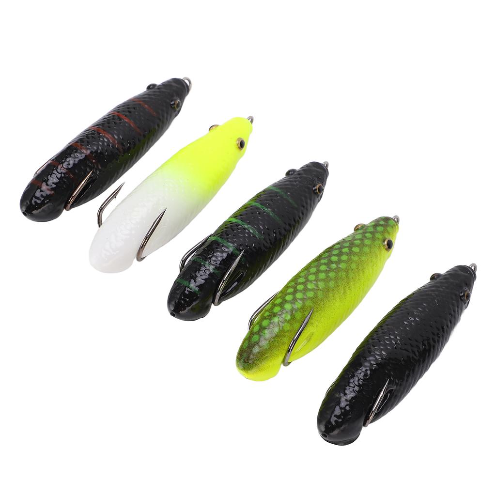 5Pcs Long Shot Frog Bait Artificial Caterpillar Fog Lure Fishing Accessories for Rivers Banks