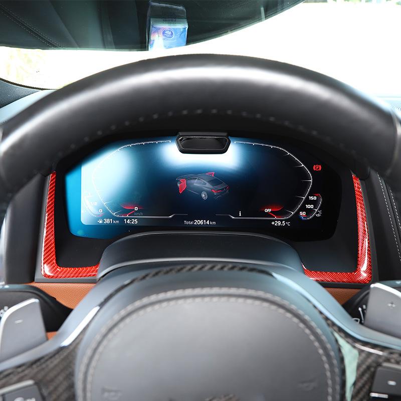 Soft Carbon Fiber Style Car Dashboard Sides Sticker Fit For BMW 8 Series G14 G15 G16 -2023 Auto Interior