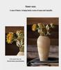 Handmade Retro Nostalgic Large Ceramic Floor Vase – Coarse Pottery Feng Shui Decor for Living Room or Hotel.