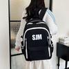 Schoolbag Casual Large Capacity Backpack Male Trend ins Junior High School Student School Bag Fashion Color Matching Alphabet Backpack