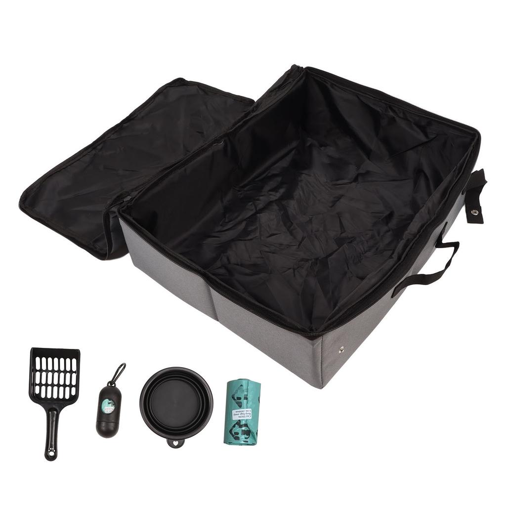 Travel Cat Litter Box Portable Leak Proof Collapsible Cat Litter Box with Lid for Traveling Camping