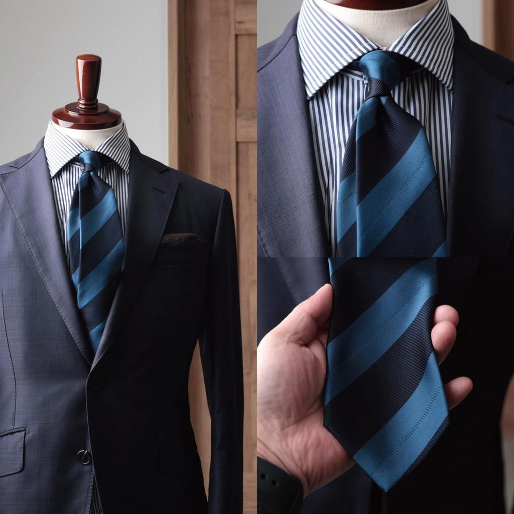 [Y&TAILOR] Necktie, Kyoto Tango-made, 100% Silk, Striped, Brand Name, High-Quality, Made in Japan, Perfect for Weddings and Gifts, Y&TAILOR (Rep &