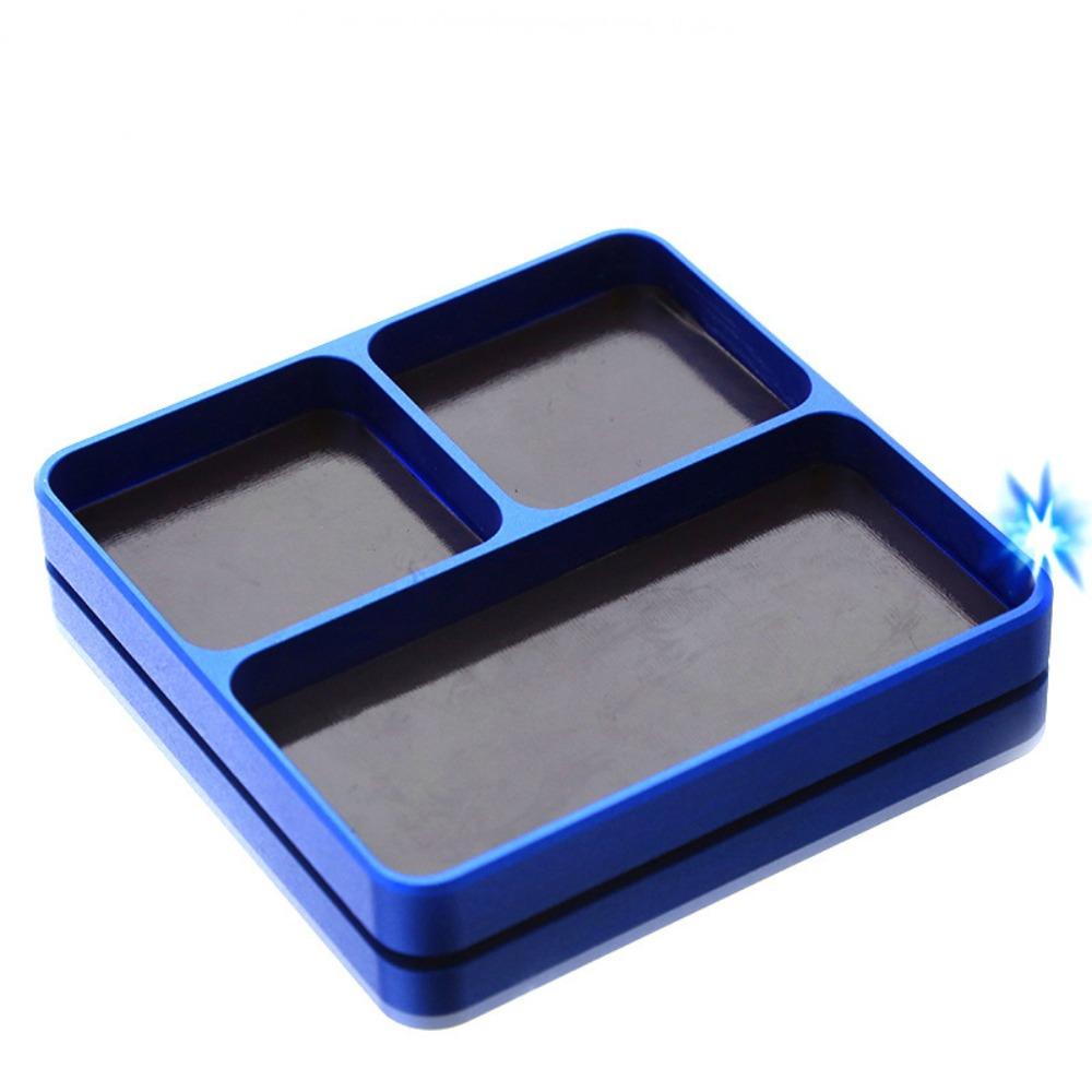 

Electronics Phone Repair Magnetic Screw Organizer Tray 3-Compartment Parts Storage for RC Models темно-синього кольору