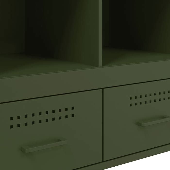 VidaXL Buffet Haut, Armoire avec Pieds et Compartiments, Meuble de Rangement, Organisateur de Salle de Séjour, Vert Olive 843106