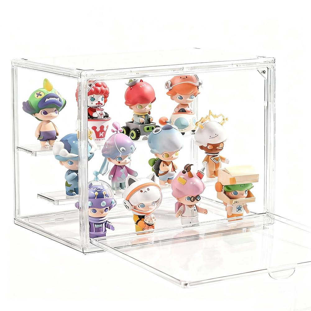 

Acrylic stand and figure transparent storage easy magnetic collectible can be used vertically or for and small items with case, box, assembly,