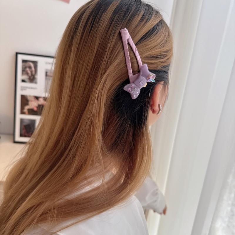New Design Sweet Bow Hair Clip, Cute Resin Crystal Bangs Barrettes for Girls & Women, Heartwarming Hairpins for Flyaways