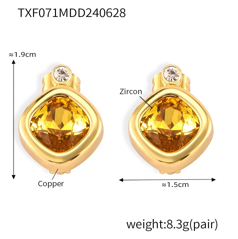 Chic Style Jewelry Set with Interchangeable Zircon - Unique Copper Design