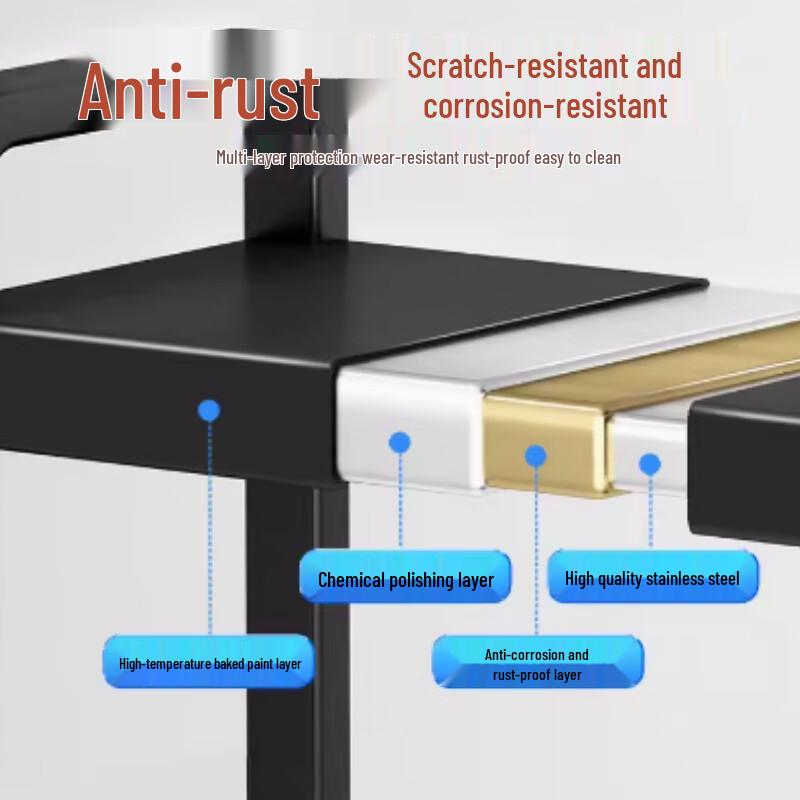 Retractable Carbon Steel Microwave Oven & Rice Cooker Storage Rack