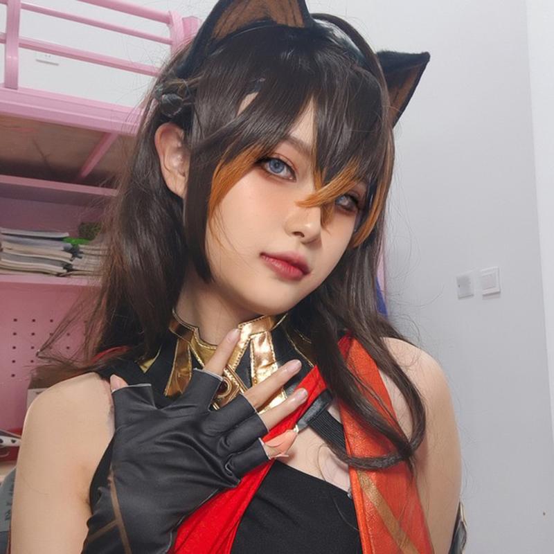 Dehya Cosplay  Cosplay Costume Dehya Wig Sexy Women Uniform Accessories Halloween Carnival Party Outfit Full Set