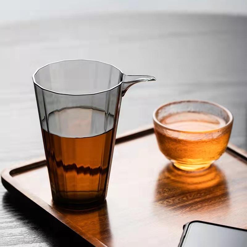 230ml Eagle Mouth Glass Fair Cup Heat-resistant Tea Dispenser Cha Hai Kung Fu Tea Household Justice Cup Teaset Serving Teacup