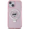 Karl Lagerfeld Klhmp15Shmrschp Iphone 15 / 14 / 13 6.1 Różowy/Pink Hardcase Ring Stand Choupette Head Magsafe