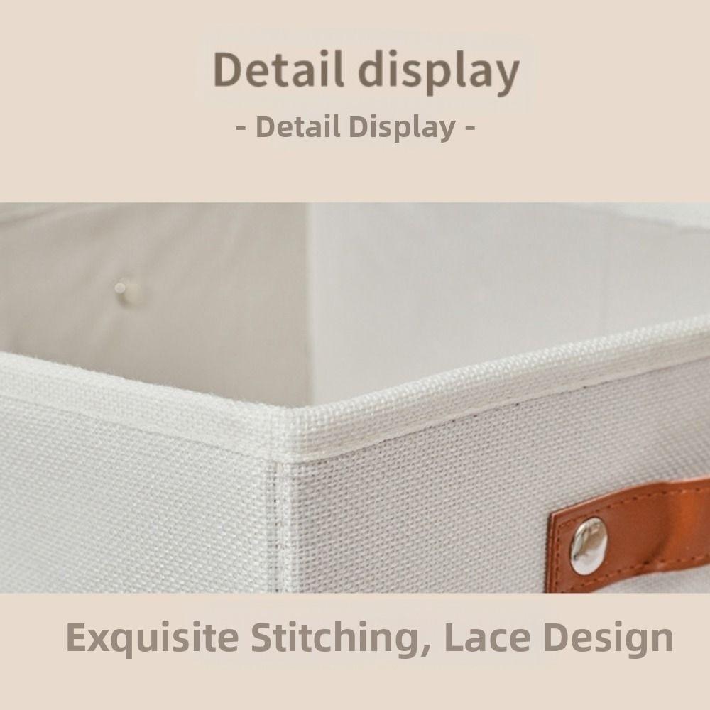 Foldable Clothes Storage Bin Large Capacity Toys Sorting Box Linen Fabric Storage Basket  Key