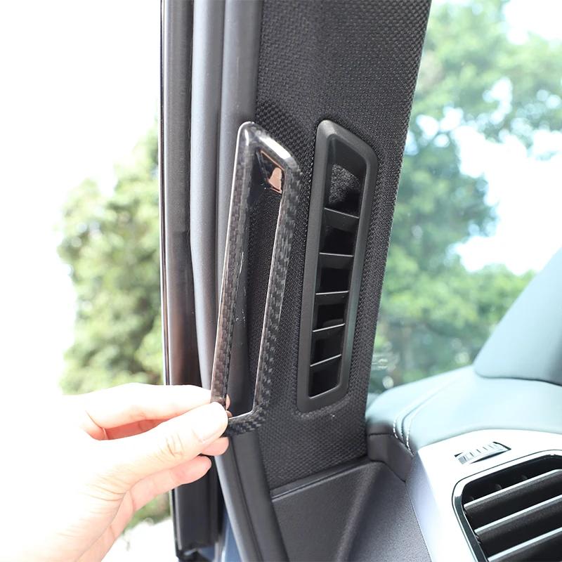 Real Carbon Fiber Car A Pillar Air Conditioning Outlet Decorative Frame Sticker for BMW 8 Series G14 G15 G16 Interior Accessorie