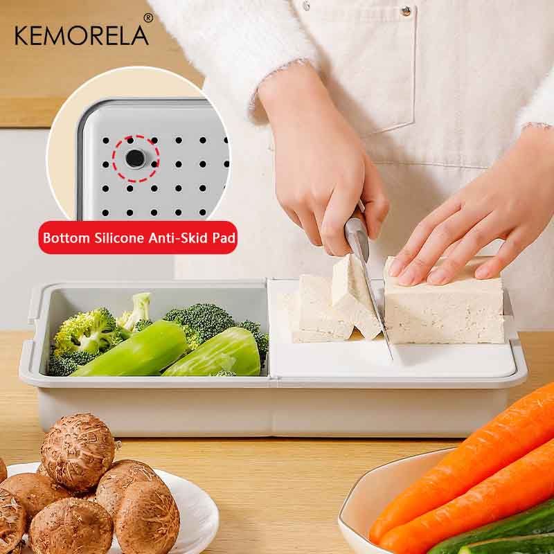 6-in-1 Vegetable Grater Set - Kitchen Multifunctional Grater Slicer with Drain Basket, Cutting Board for Fruits Salad Easy Clean