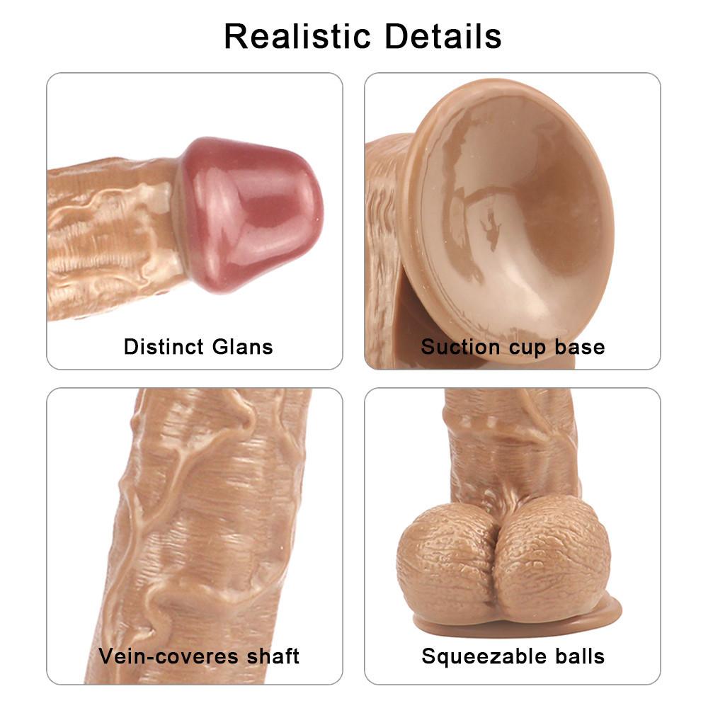 Brown Female Masturbator Generations Healthy Soft Glue Huge Realistic Dildo Suction Cup for Women Big Dick Sex Toys Shop