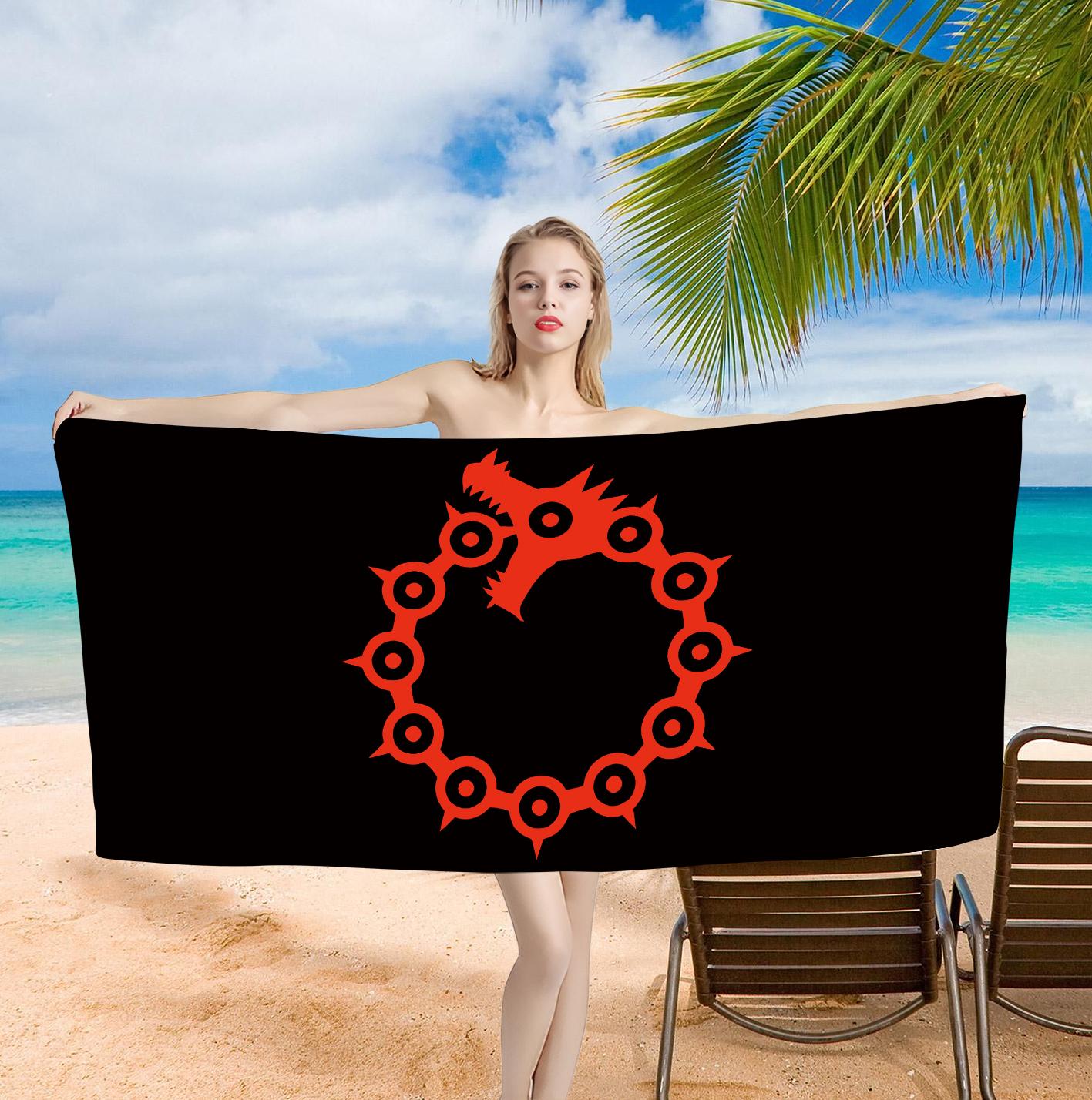 

75×150cm Anime Lion Emblem Bath Towel Soft Microfiber Beach Towel for Adults gift Washcloth for Bathroom Shower Swimming W30*H60(CM)