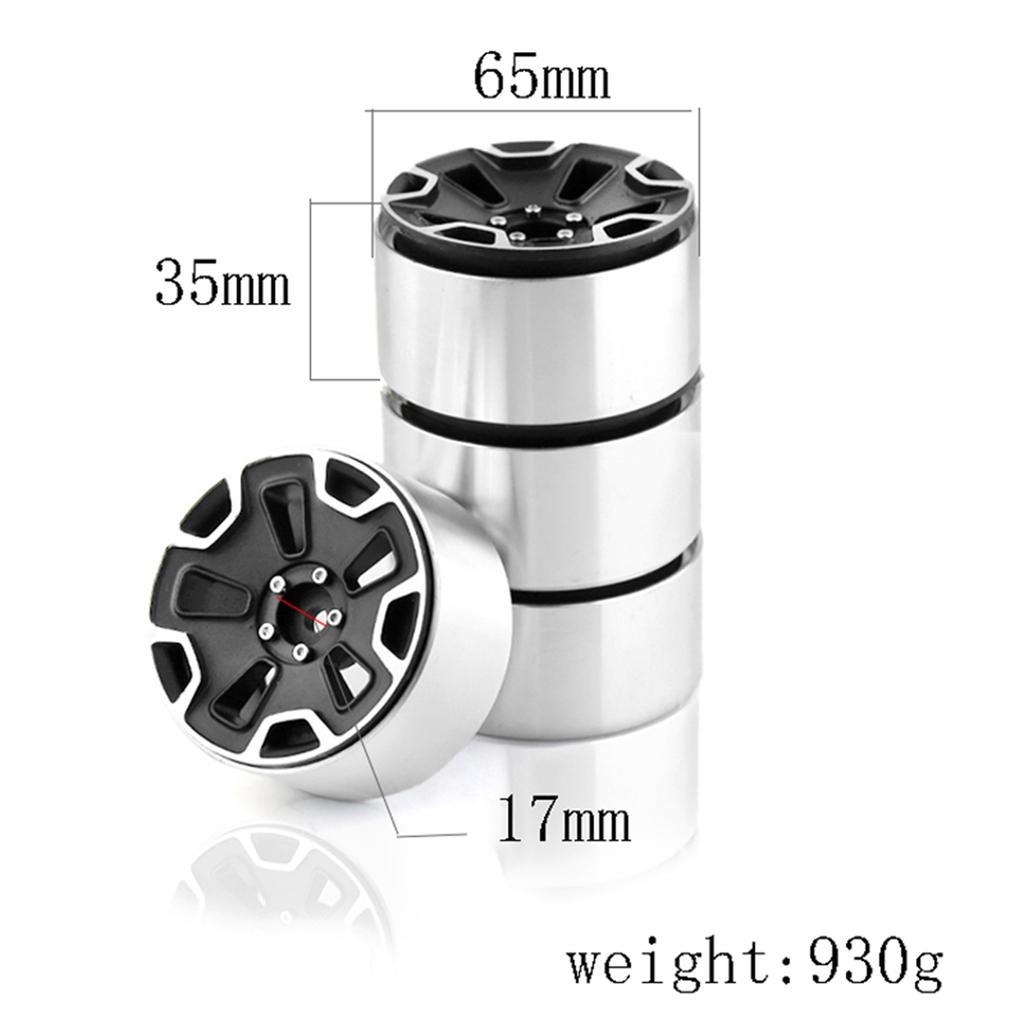4pcs Heavy Duty 2.2"" Beadlock Wheel Rim Hub Replacement for Axial SCX10 Wraith Capra RR10 RBX10