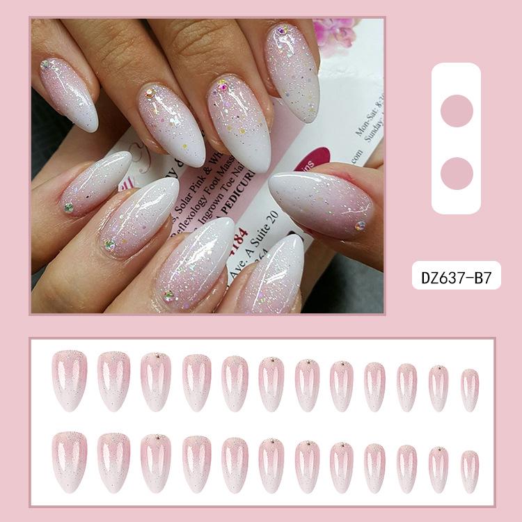 French Rhinestone Handmade Press-On Nail Tips