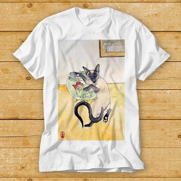 Siamesische Katze Aquarell Tier Chinesisch Aquarell Bestseller T-Shirt 1994