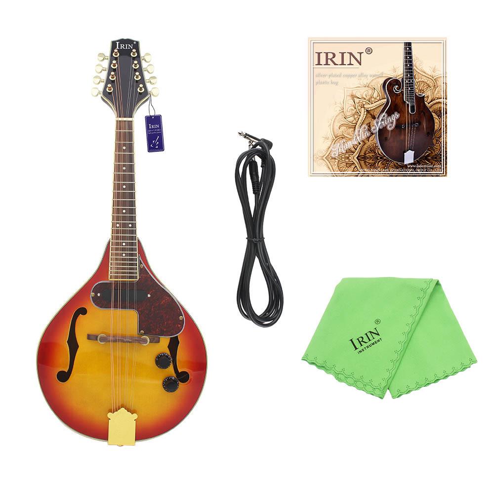 Sunset Spruce Wood Electroacoustic Eight-String Tibetan Mandolin with EQ