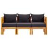 3 Seater Garden Bench with Cushions 179 Cm Solid Acacia Wood