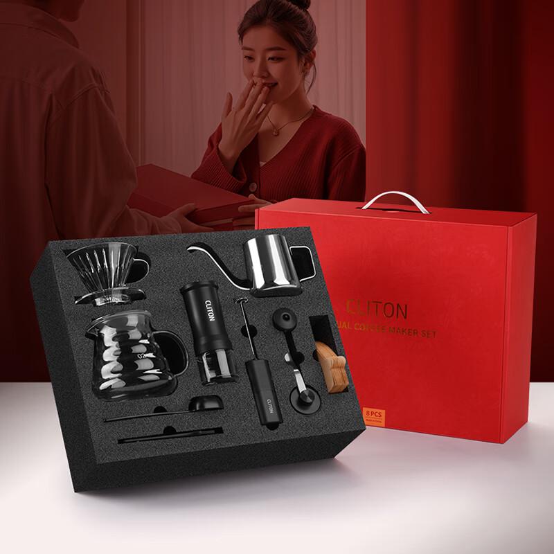 CLITON Ruční kávomlýnek Pour-Over Dárková sada