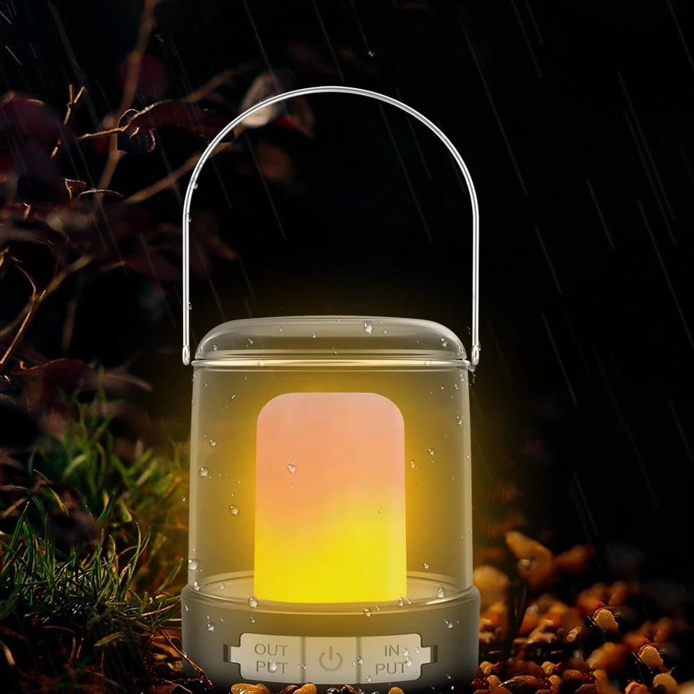 Outdoor Camping LED Flashlight Touch 3 Colors USB Rechargeable Portable LED Tent Lanterna Outdoor Portable Emergency Light Bulb