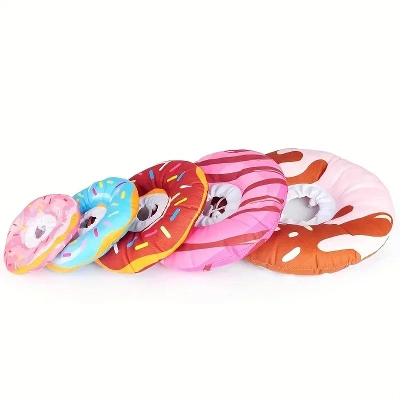 Cute Donut Pet Elizabethan Collar Adjustable Anti-Bite Surgery Anti-Lick Wound Healing Cat Protection Colorful Sprinkle Collar