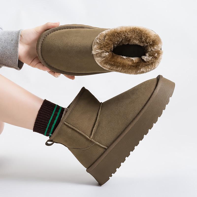 Women's Mid-Calf Fleece-Lined Winter Snow Boots with Thick Soles - G9902