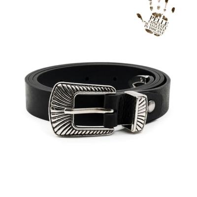 SPERONE Italienischer Western Gürtel Damen (Schwarz)