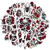 35pcs Edgy Roses Stickers Dark Gothic Stickers Skull Stickers For Notebook Luggage Mobile Phone Cup Guitar DIY