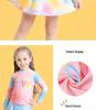 Girls' Tie-Dye Long-Sleeve Two-Piece Swimsuit Set with Short Skirt
