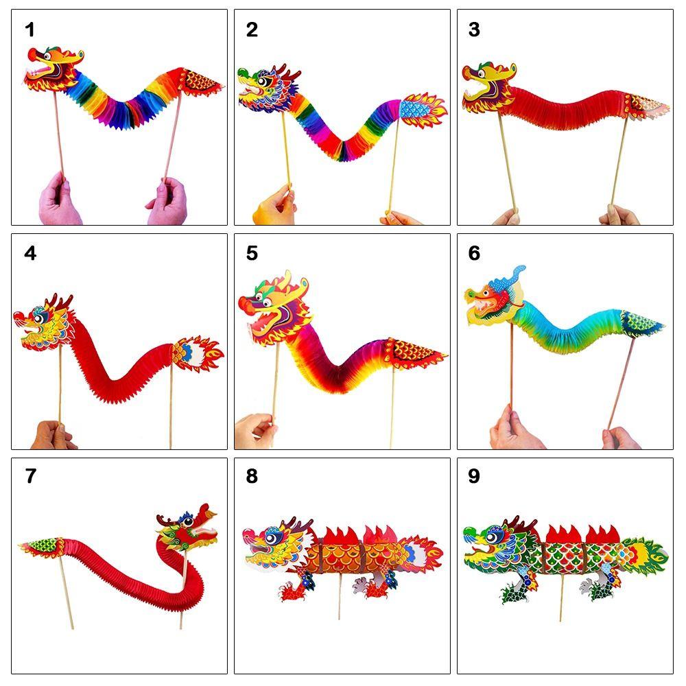 3D Paper Dragon Craft Chinese New Year Chinese Dragon Dance New DIY Dragon Decor