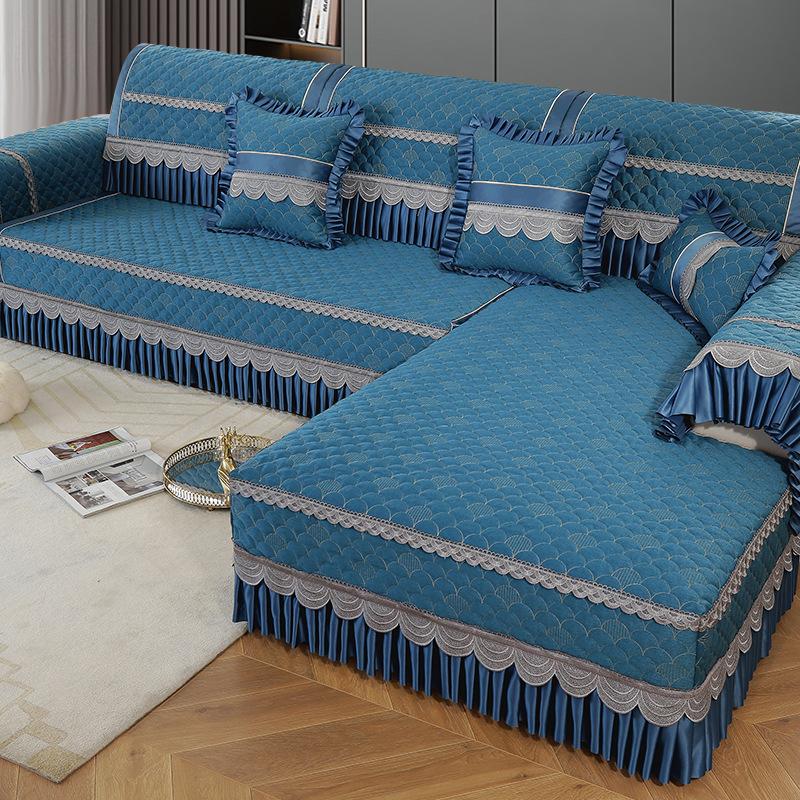 Sofa Cushion Four Seasons Universal High-End European Style Backrest Towel Cover Cloth Concubine Cushion Sofa Cover All-Inclusive Non-Slip