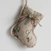 New Christmas Linen Pendant Printed Five-pointed Star Christmas Tree Shopping Mall Decoration Small Pendant
