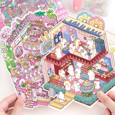 Kolekcja naklejek 3D DIY dla dzieci i dorosłych Stwórz własne naklejki na domki sklepowe, aby złagodzić stres i zabić czas