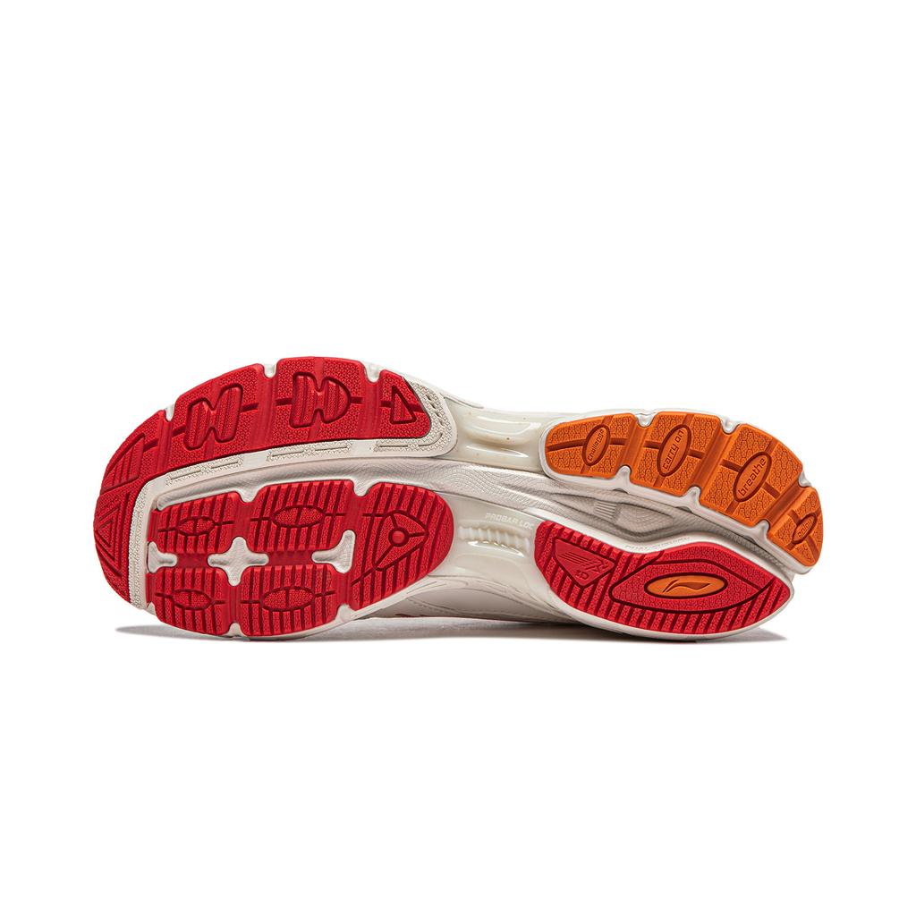 New LiNing Shake 2.0 Cushioning Slip Resistant And Abrasion Resistant Low Top Casual Running Shoes Women's White Gray Red ARXU002-7