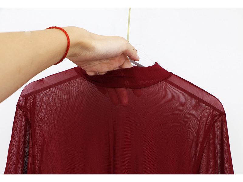 Women's Ultra-Thin Mesh Long Sleeve T-Shirt - Sexy Stretch Transparent Base Layer