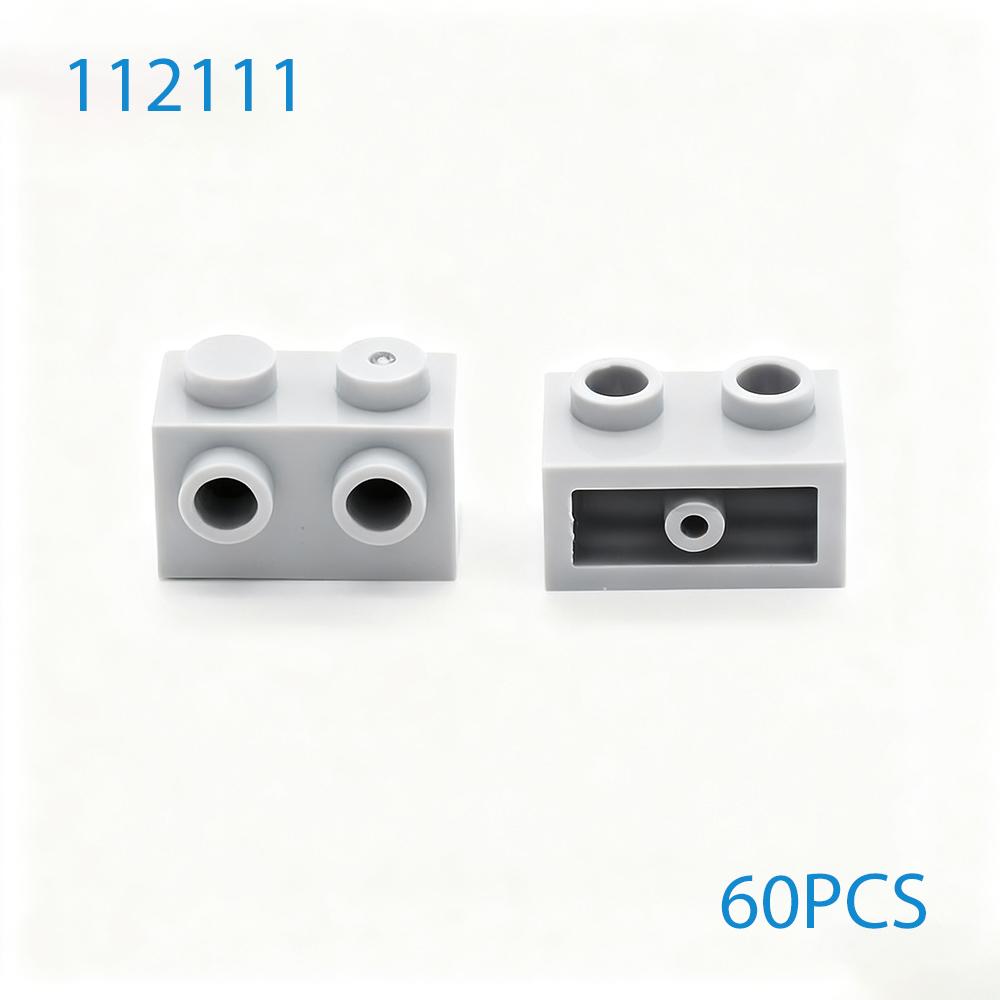 

60pcs MOC DIY Building Blocks 11211 Brick Modified 1x2 with Studs Compatible Assembles Particles Construction Toys світло-сірого кольору