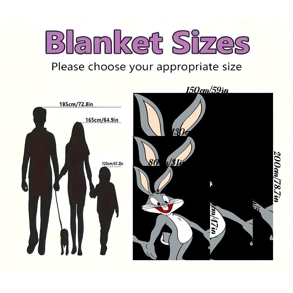 "Looney Tunes Bugs Bunny Phone Case Cover"Blanket Flannel Throw Blanket for Sofa, Bed, Travel, Camping, Office