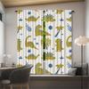 2Pcs- Dinosaur And Coconut Tree Printed Curtains, Pole Bag Curtains, Christmas Decorations, Home Decorations, Room Decorations