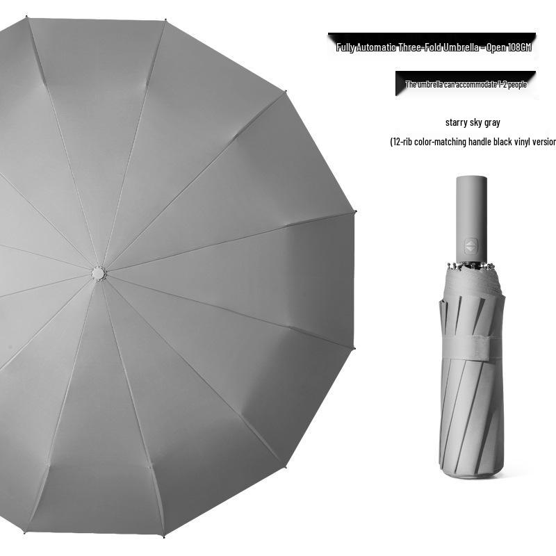 Dual-Use Extra-Large Folding Umbrella: Anti-UV, Rain or Shine, For Two