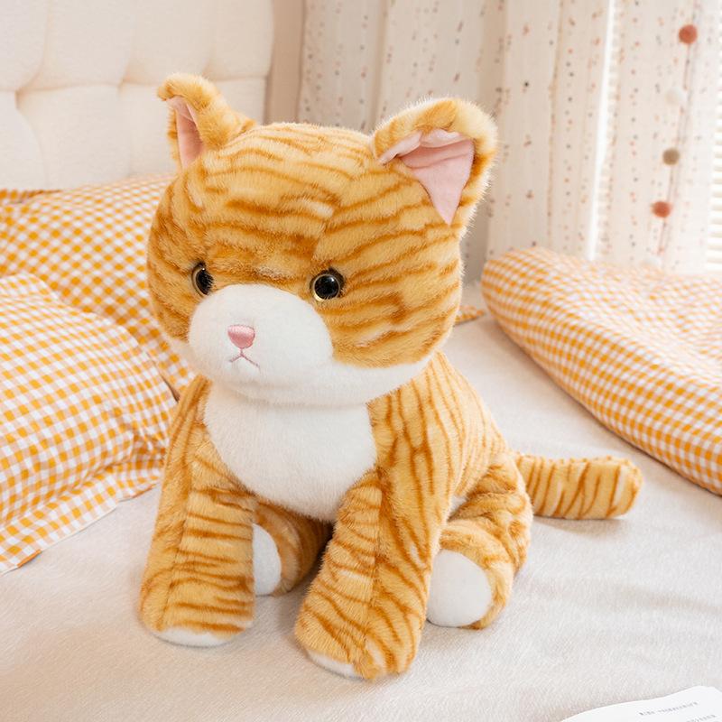 Cute Simulation Three-Flower Cat Doll Plush Toy Small Flower Cat Kitten Doll Children'S Company Soothing Cloth