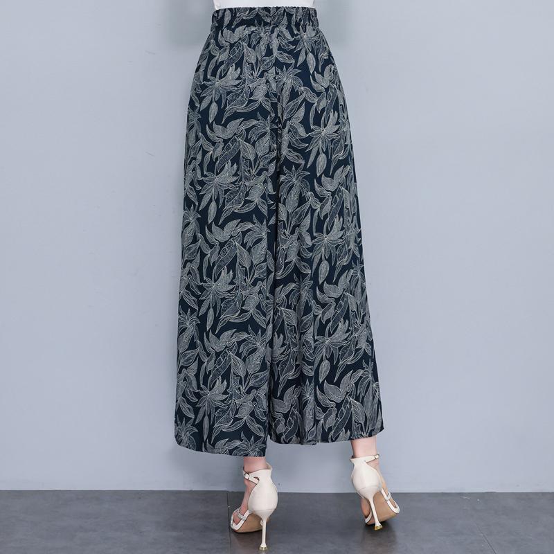 Summer Wide Leg Pants for Women Vintage Clothes Plus Size Loose Elastic Waist Casual Pants