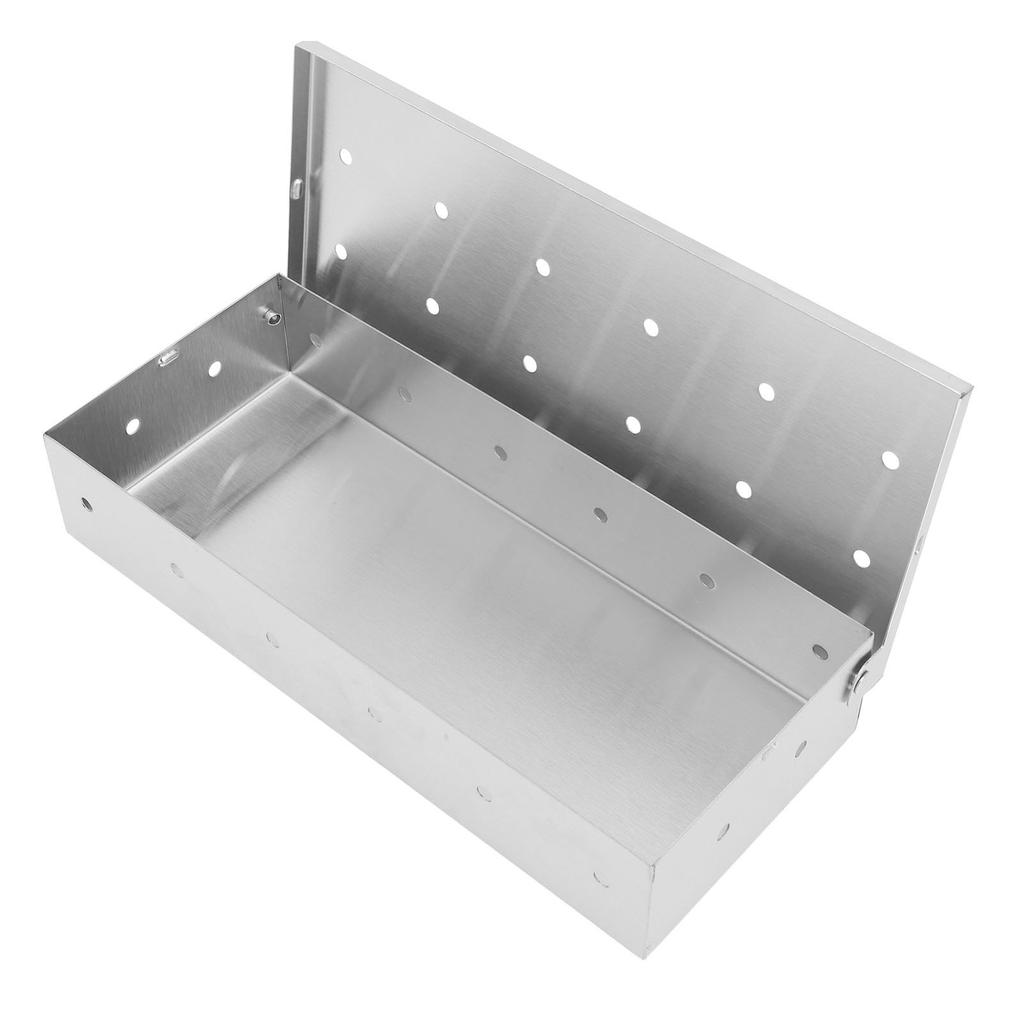 Smoker Box Professional Rectangular Add Smokey BBQ Flavor Stainless Steel Smoker Box for Barbecue Grilling Accessories