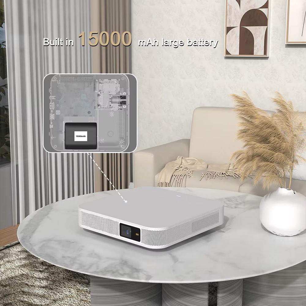 Vivicine S500 Portable Android DLP 4K 3D Projector Native 1080P Projectors Auto Focus In 15000mah Battery for Cinema Outdoor Camping