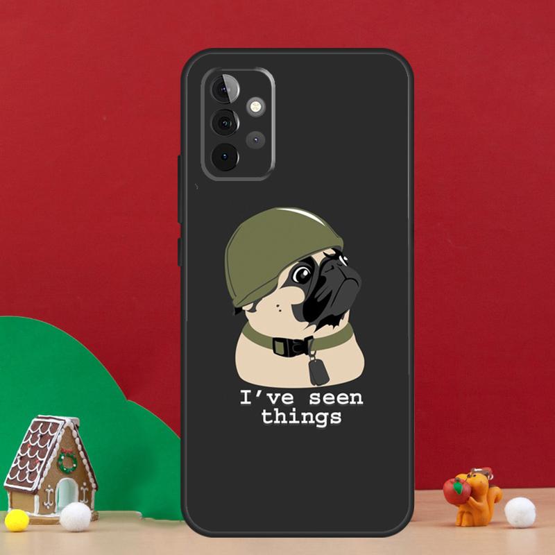 Funny Cartoon Pug Case For Samsung Galaxy A54 A06 A16 A26 A36 A56 A53 A32 A52 A33 A13 A55 A35 A15 A14 A34 A17
