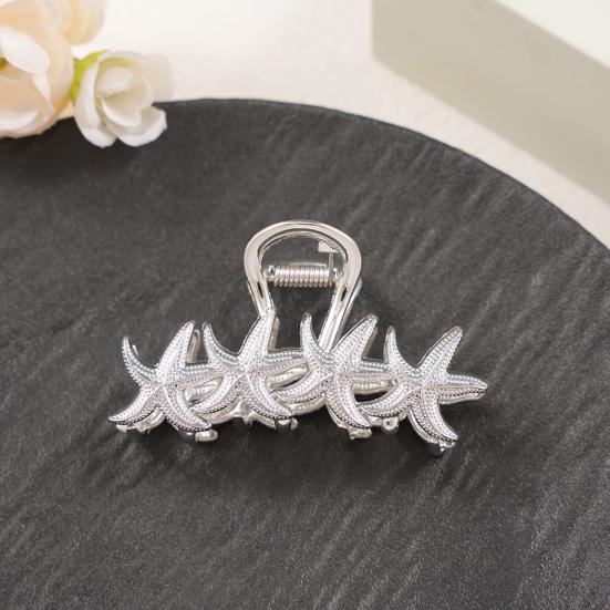Hair Claw Oceanic Design Back Head Hair Clip with Shells Starfish Conch Pattern Multi-Purpose Hair Accessories