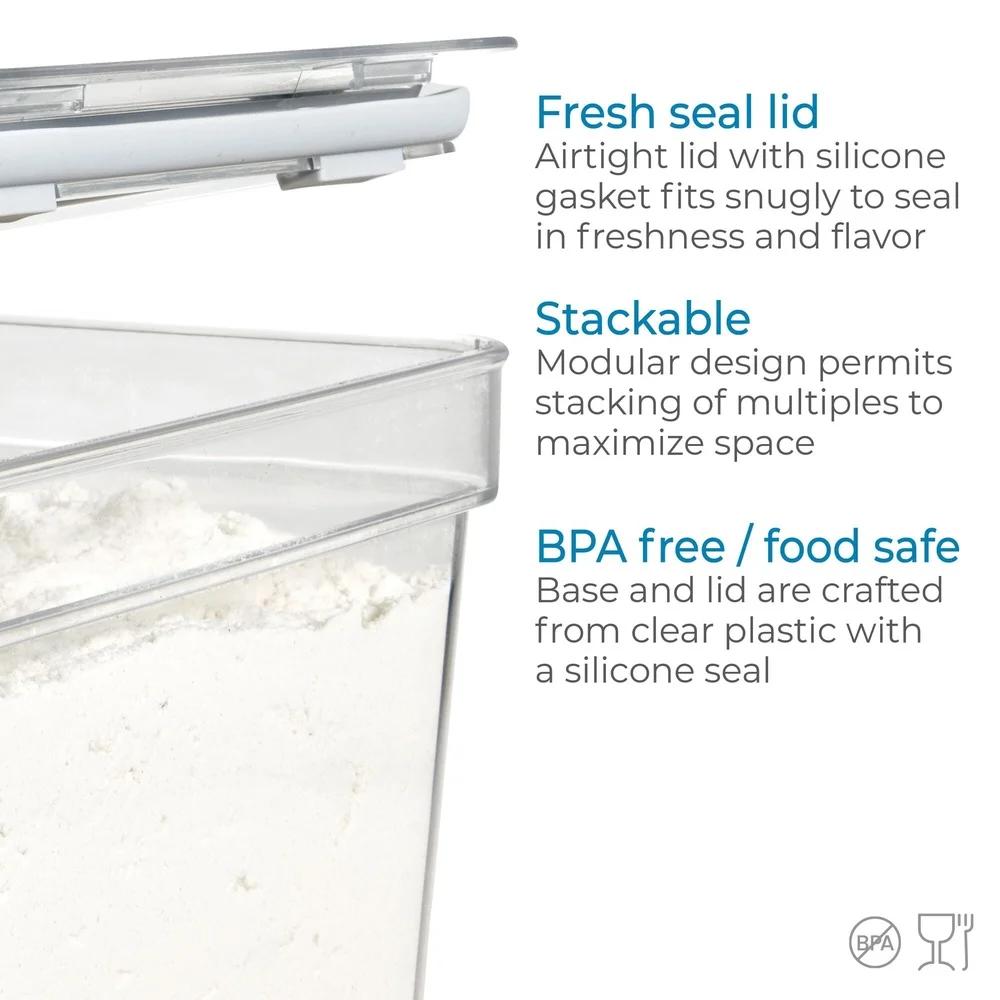 Large Tall Dry Goods Storage Bin Clear Durable Plastic Organizer Pantry Refrigerator Freezer Stackable Container Efficient Home